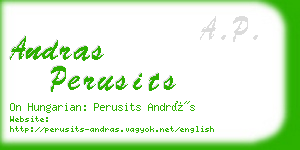 andras perusits business card